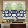 thumbnail image 4 of Yayeee Kitchen Curtains Tier Set of 2 Light Filtering 57"x24" Over Sink Window Panels, Blue Cats and Hearts, 4 of 7