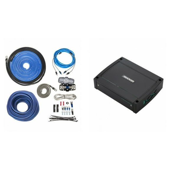 Kicker 48KXMA4002 400W RMS KXM Series Class-D 2-Channel 2-Ohm Stable Marine Amplifier   Free Premium NVX XKIT82 Amp Wiring Kit