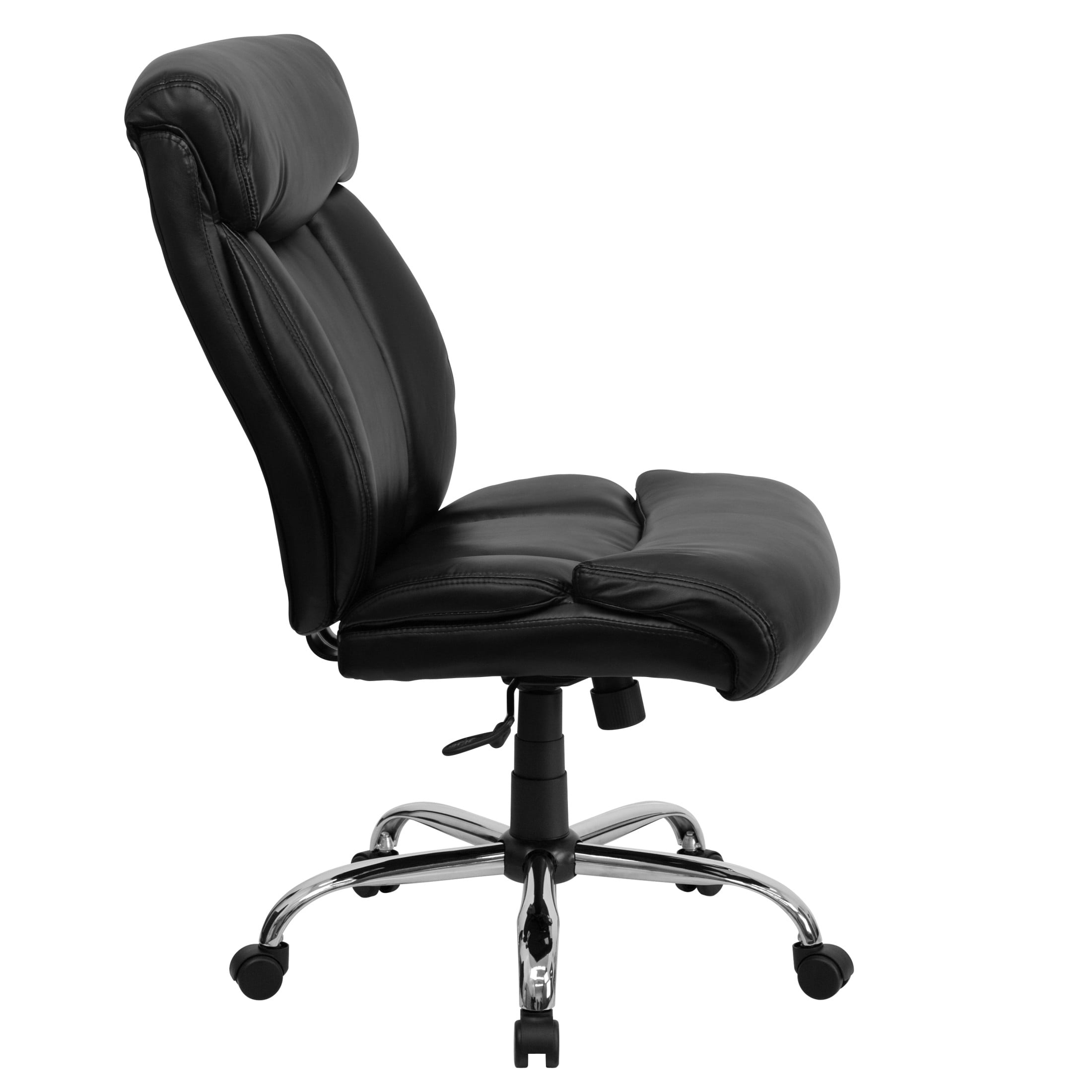 Flash Furniture Hercules Big & Tall LeatherSoft Swivel Office Chair with Full Headrest, Black