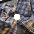 thumbnail image 3 of LNWUY (M-5XL) Big and Tall Men's Vintage Casual Check Button Down Flannel Shirts Pocket Lapel Fashion Long Sleeve Shirts Brown XXL, 3 of 8