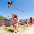 thumbnail image 6 of Large Beach Kite for Adults | Easy Fly Multicolor Polyester Kites with Long Tails | Durable Glass Steel Frame | Outdoor Fun | 59x30 in | 1 Pack, 6 of 9