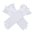 thumbnail image 4 of Abbraccia Ladies Lace Gloves Bow Decor Bridal Gloves Durable Full Finger Gloves Multifunction Costumes Gloves for Wedding Festive Opera White, 4 of 9