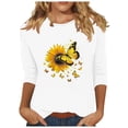 thumbnail image 2 of WJHWSX Tops for Women,Womens Fall Tops,Soft,Crew Neck,Printed,White,XL, 2 of 4