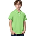 thumbnail image 4 of Little Boys' Polo Shirts Green Polo Shirt Rugby Button Down Shirt Short Sleeve Polo Boys Polo Shirts Size 7-8 Years, 4 of 4