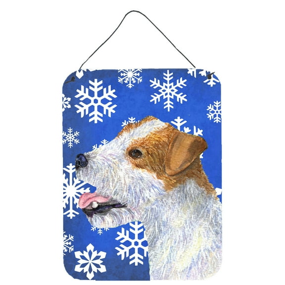 Jack Russell Terrier Winter Snowflakes Holiday Wall or Door Hanging Prints