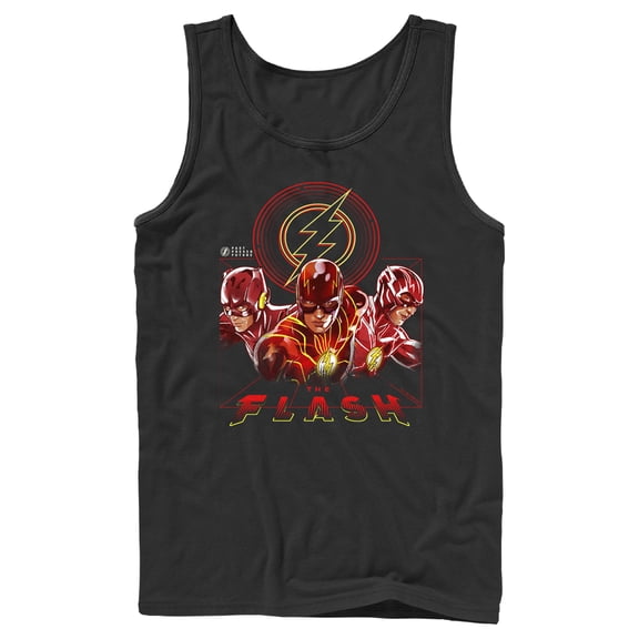 Men's The Flash Triple Trouble Tank Top Black Medium