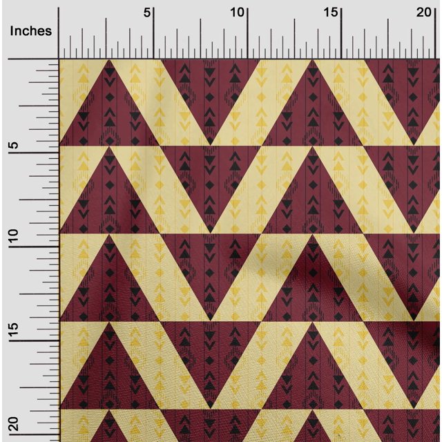 oneOone Coton Biologique Popeline Tissu Sergé Rayurediamant & Triangle Géométrique Tissu d'Impression BTY 42 Pouces de Large