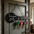 thumbnail image 4 of Key Shaped Wood Wall Rack, Welcome Home Farmhouse Entryway Organizer with 4 Hooks, Rustic Distressed Key Holder & Decorative Home Decor, 4 of 6