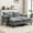 Gray, variant on Convertible Combination Sofa U-Shaped Storage Sofa with Footstools , 2-Seater Futon for Living Room, Living Room/Bedroom/Office/Small Space