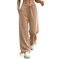 thumbnail image 6 of Guluxicc Sweat Pants for Women Loose Drawstring Elastic Waist Trousers Straight Leg Lounge Pants for Everyday Fall Winter, 6 of 8