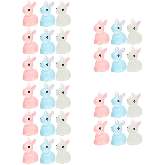 Set of 5 Small Bunny Figurines for Flower Pot Decorations - Adorable Tiny Ornaments for Garden and Home