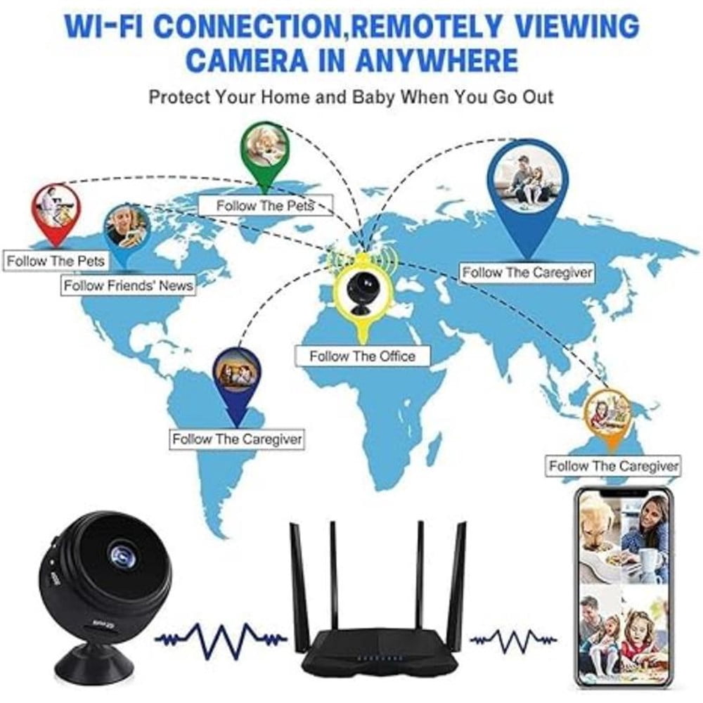 Ultra Compact 1080P WiFi Security Camera 2.4GHz Wireless Nanny Cam for Home, Pet & Baby Monitoring with Night Vision, Motion Detection, 128GB SD Support & Remote Viewing (5)