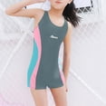 thumbnail image 2 of IVEYRTF Girls Sport One Piece Swimsuit Tank Top Design for Swimming Training Water Sports Activities Beach Vacation Summer Comfort Fit Performance Swimwear Set(Gray,10-12 Years), 2 of 6