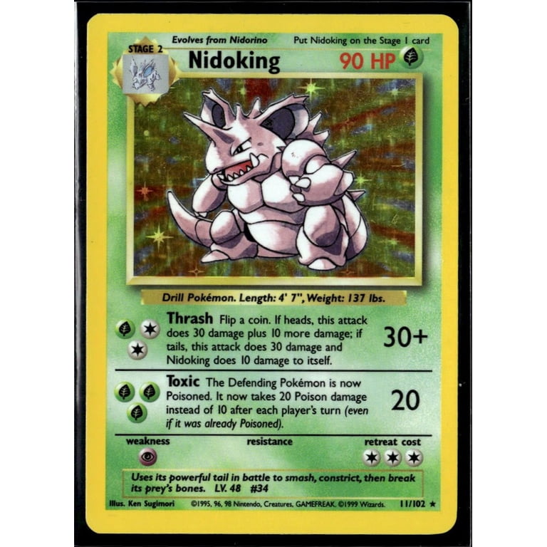 nidoking holographic card PSA 9 MINT which can cause damage to all of the opponents Pokemon on the field Pokemon - Nidoking (45/108) -