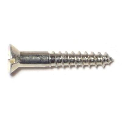 

#6 x 7/8 Zinc Plated Steel Slotted Flat Head Wood Screws (48 pcs.)