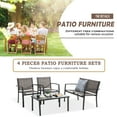 thumbnail image 4 of Sobaniilo 4 Pieces Patio Furniture Set Textilene Conversation Set Bistro Set for Lawn and Balcony, Brown, 4 of 7