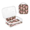 thumbnail image 3 of Mushrooms Brown Clear Cosmetic Bags with Handles PVC Toiletry Bags Zipper Waterproof Portable for Traveling 2 Pcs, 3 of 7