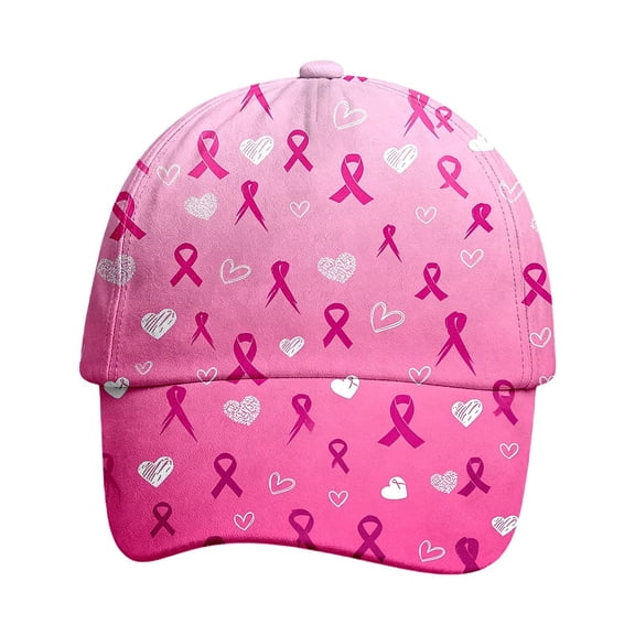 bravefron Cancer Awareness Gift Cap Washed Distressed Trendy Design Adjustable Baseball Hat for Women Men Friends Family Breathable Lightweight Durable Awareness Cap