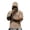 Brown, variant on Men’s Short Sleeve Hooded T Shirt with Face Covering and Paint Splatter Print Casual Loose Fit Pullover Top for Outdoor and Daily Wear