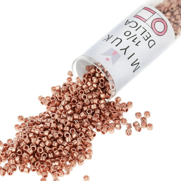 Miyuki Delica Seed Beads – Size 11/0 (1.6 mm), DB0040, Copper-Plated, 7.2g, Approx. 1440 Beads