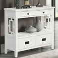 thumbnail image 3 of IVV 36" Narrow Console Table with 4 Drawers, Farmhouse Entryway Table with Storage Shelf, Sofa Table for Living Room, Hallway, Antique White, 3 of 9