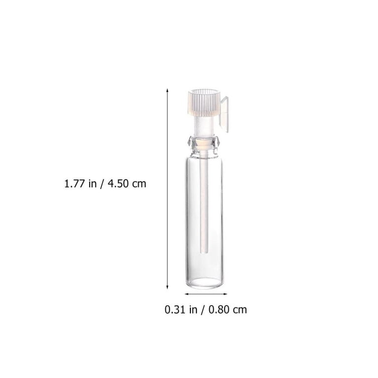 Enslz 100pcs Perfume Samples Mini Bottles with Black Lid Empty Glass Vials Dropper Bottle for Travel and Party (3ml)