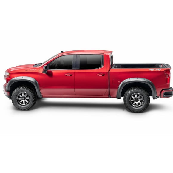 Fits 2007-2013 Toyota Tundra Bushwacker Fender Flare 38602-08 Forge Style; 2 Inch Front And Rear Tire Coverage; Black; ABS Textured Thermoplastic; 5 Inch Front And Rear Flare Height; Set Of 4