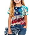 thumbnail image 2 of Frnrwgo Little Girl Tops Kids American Flag T-Shirt Boys Patriotic Short Sleeve Tees Summer Top Clothes Blue, Size 3-12 Years, 2 of 5