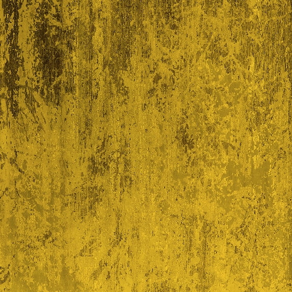 Ahgly Company Indoor Square Oriental Yellow Industrial Area Rugs, 7' Square