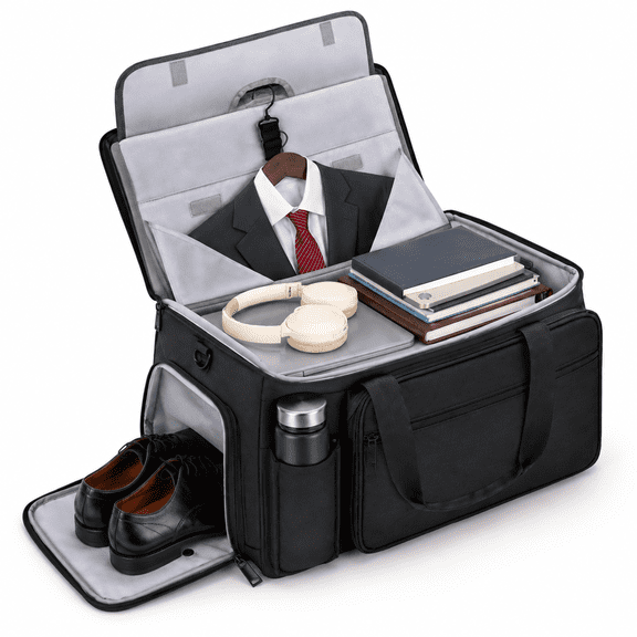 Black Convertible 2-in-1 Travel Garment Bag Duffle Bag for Business Trips