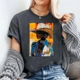 thumbnail image 2 of Black Cowgirl Painting Art Western Rodeo Melanin Black Woman T-Shirt Unisex, Sizes S-5XL, Tbun, 2 of 5
