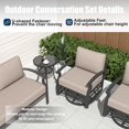 thumbnail image 3 of Kullavik  Aluminum Outdoor Patio Furniture with Curved Armrests & Firepit Table 10 seats - Khaki, 3 of 5