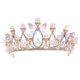 thumbnail image 3 of Tiaras de princesa para niñas, corona de cumpleaños para niñas mariposa princesa rendimiento disco modelo de pelo pasarela Tiara de cristal hecha a mano, 3 of 3