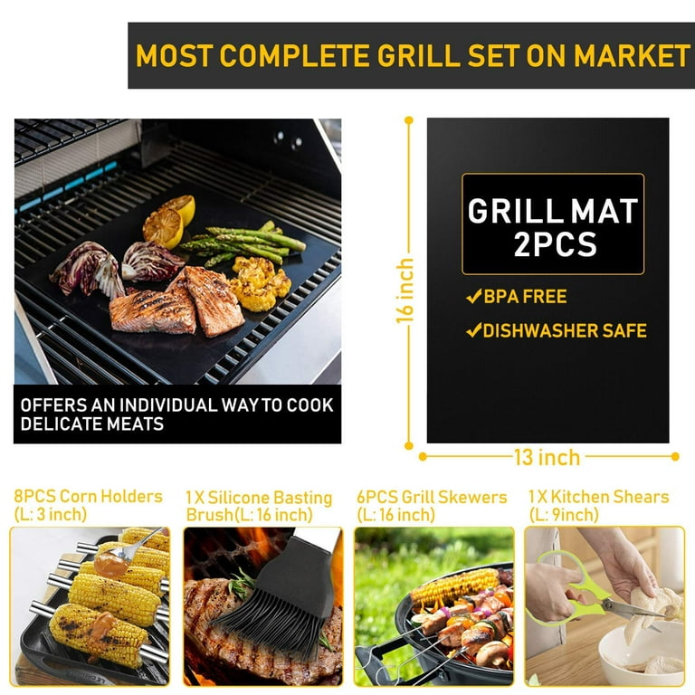 34Pcs Grill Accessories Grilling Gifts For Men, 16 Inches Heavy Duty BBQ  Accessories, Stainless Steel Grill Tools, Valentine'S Day Gift, Father'S  Day Gift