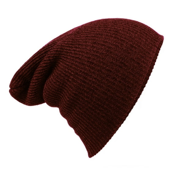 Knit Baggy Beanie Hat Winter Headwear Soft plush Leisure Hat Outdoor Warm Winter Hat