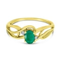 thumbnail image 6 of 10k Yellow Gold Oval Emerald And Diamond Curve Ring, 6 of 6