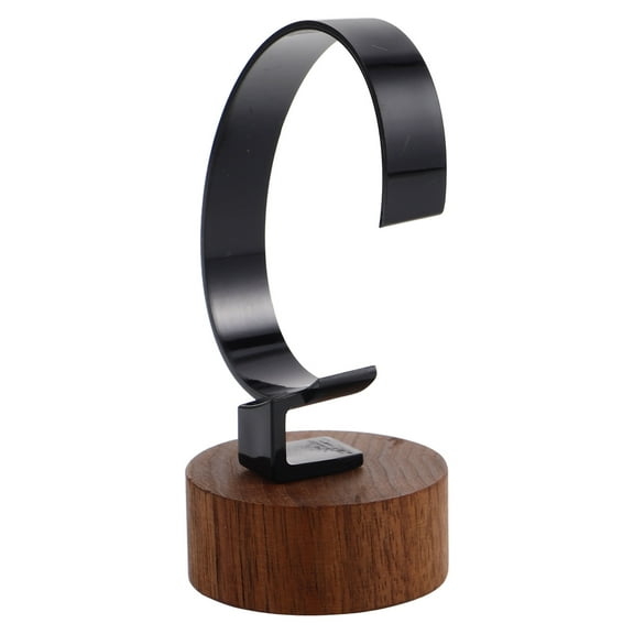WHAMVOX Stylish Watch Display Stand with Walnut Wood Base Watch Stand Showcase, for Showcasing Watches and Organizing Jewelry Black