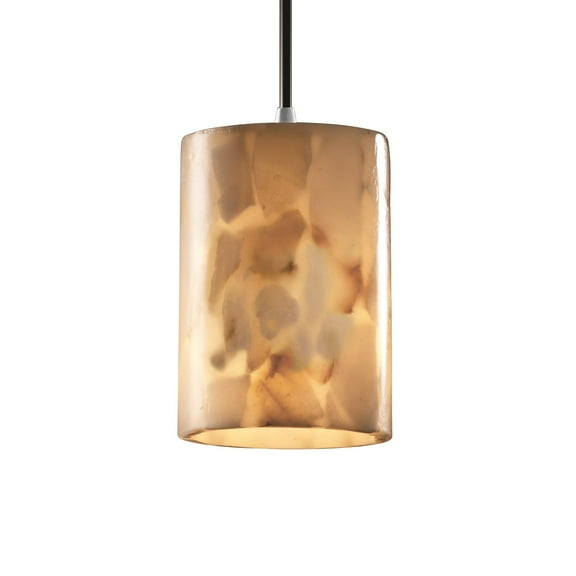 Justice Design Group ALR-8815-10-NCKL 1 Light Mini Pendant from the Alabaster Rocks! Collection, Brushed Nickel