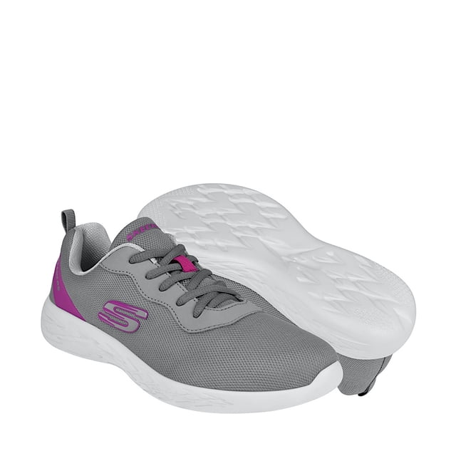 Tenis Skechers Niña 30000lmxgypk Textil Gris