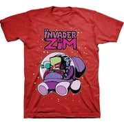 Mens Nickelodeon Invader Zim Shirt - Retro Nick Invader Zim tee - Classic Nick Graphic T-Shirt (Red, 3X-Large)