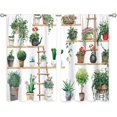 thumbnail image 6 of Boho Plant Floral Kitchen Curtains, Flower Plant Small Window Treatment, Green Leaf Cafe Short Window Curtains for Bathroom Dining Laundry Room, Farmhouse Nature Botanical Drapes 27.5x39 inch, 6 of 7