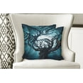 thumbnail image 4 of Ambesonne Fantasy Throw Pillow Cover 2 Pack, Night Big Mystic Tree, 24", Teal White, 4 of 6
