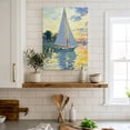 thumbnail image 6 of Sailing Sailboat Canvas Wall Art for Living Room Bedroom Bathroom, Oil Painted Sunset Ocean Houses Canvas Art Wall Decor, Artwork for Walls Home Office Decor, 11"x14", 6 of 9