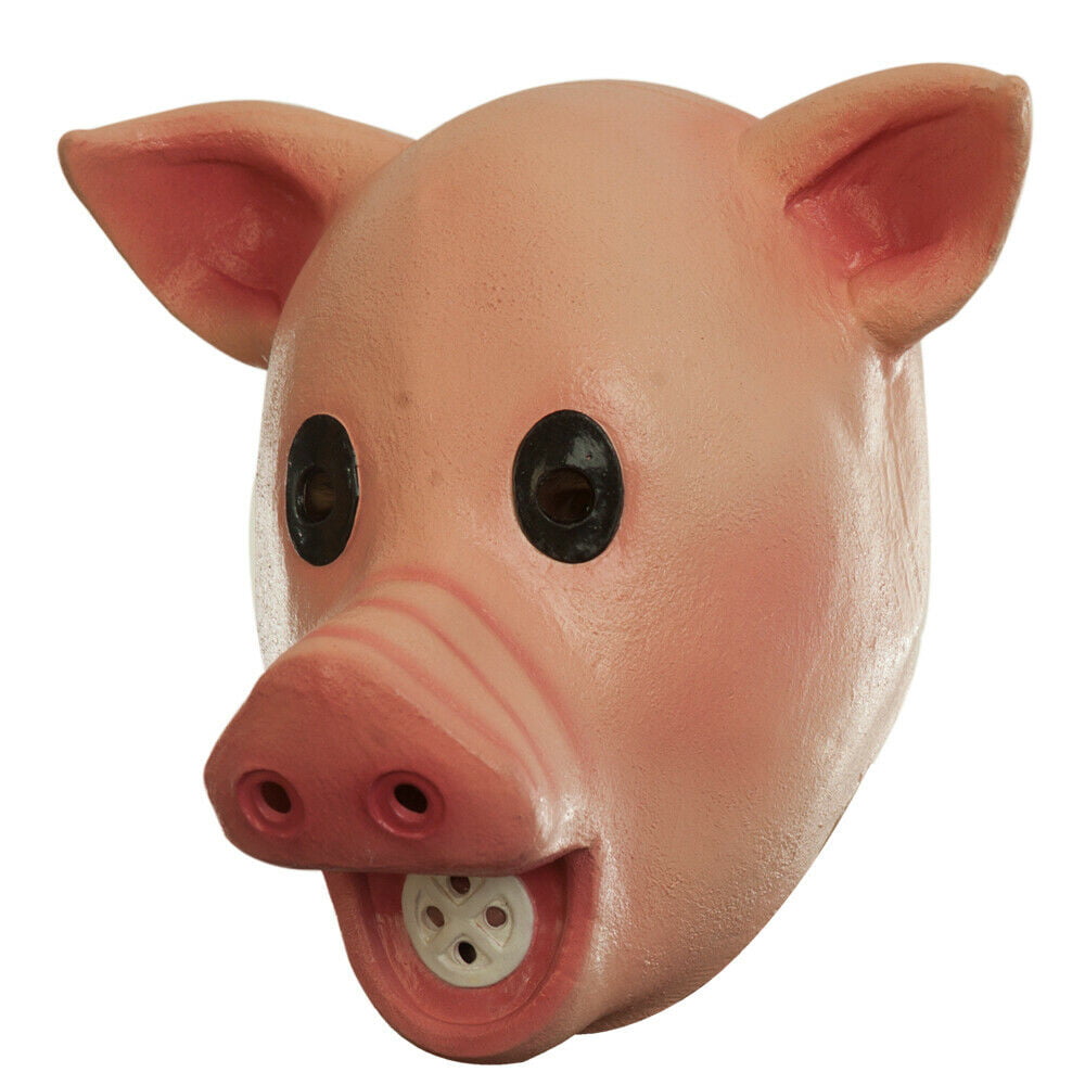 Funny Squeaky Toy Pig Adult Latex Mask Squeaker With Sound Costume Accessory 