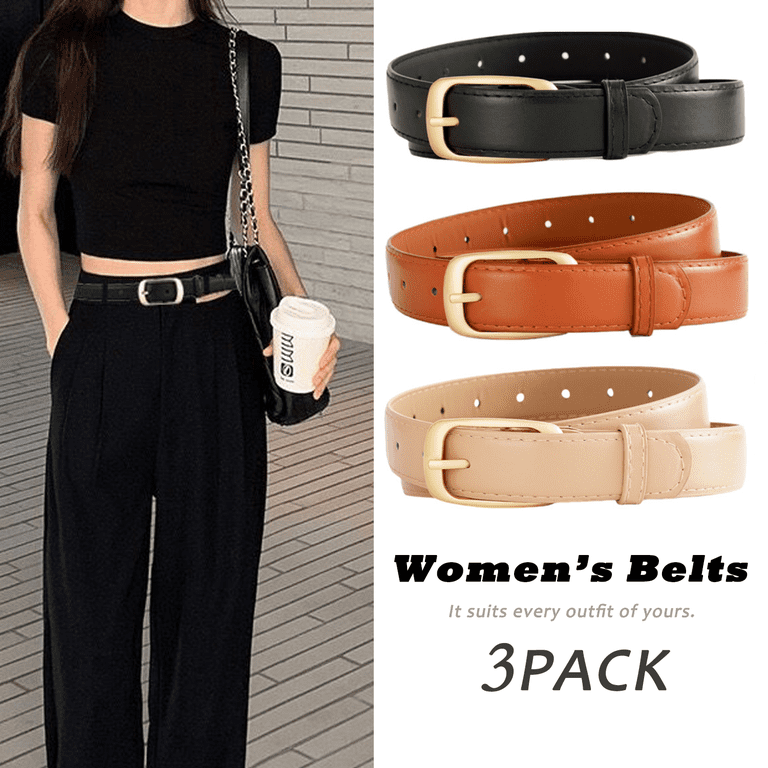 REDESS Belts for Women with Fashion Gold Buckle Leather  display picture 2