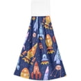 thumbnail image 2 of SKYSONIC Space Spaceships Rocket Hanging Hand Towels with Hanging Loop, Hand Towels Soft Thick Dish Cloth Hand Towels for Kitchen Bathroom, with Hanging Loop, 12"x17", 2 of 6
