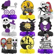 9Pcs Nightmare Before Baby Shower Centerpiece Honeycomb Nightmare Table Decorations Nightmare Before Decorations for Halloween Nightmare Christmas Baby Shower Party Decorations Halloween Baby Shower