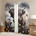thumbnail image 2 of Castle Fairy Highland Cow Black Out Curtains for Boys Girls,Rustic Farmhouse Animal Curtains Pack of 2 (42x63 Each),Floral Flowers Butterflies Bedroom Curtains,Breathable Home Decor, 2 of 6