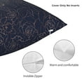 thumbnail image 3 of Yiaed Copper-Gold Gloss Outline Navy Dark Blue Print Pillow Covers Super Soft Decorative Square Throw Pillow Covers Case Cushion Covers for Sofa Couch Bedroom Car Decor（No pillow core）-24"x24", 3 of 7