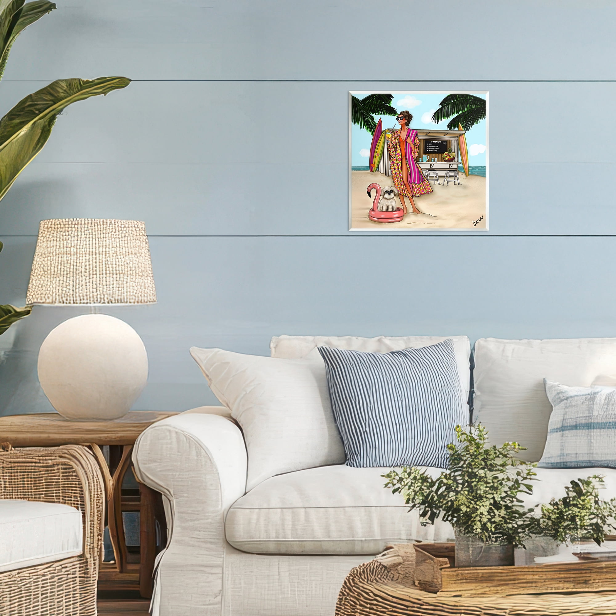Stupell Industries Beach Girl in Summer Sun Wall Plaque Art, design by Tara Boone